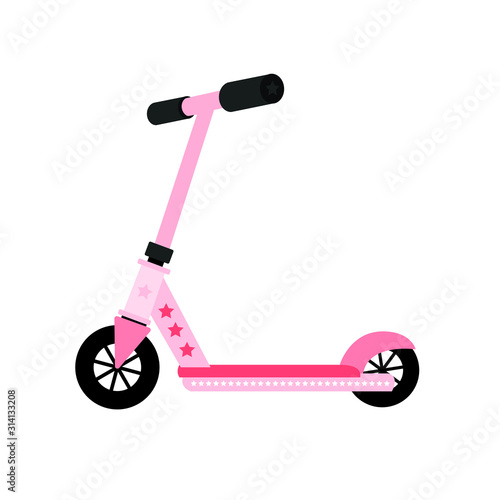 Pink scootes with stars illustration vector
