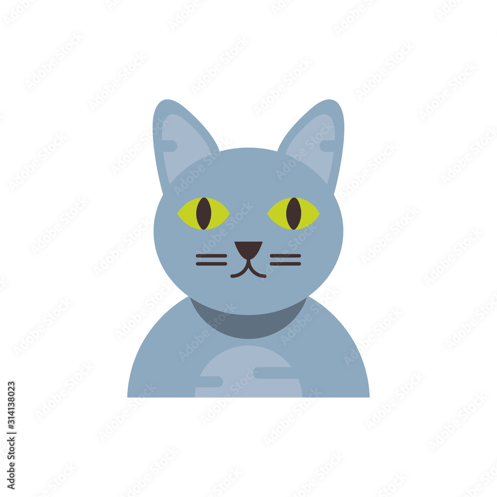 Fototapeta premium Cute grey cat cartoon vector design