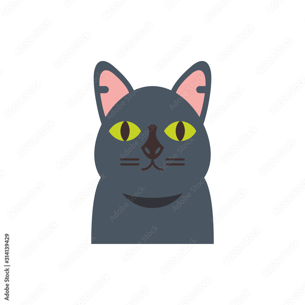Fototapeta premium Cute black cat cartoon vector design