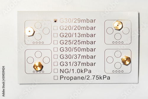 Oven cooker natural gas to liquid petroleum gas conversion nozzle kit