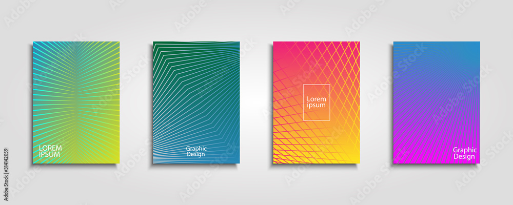 Minimal covers design. Colorful line design. Minimal covers design. Colorful line design.