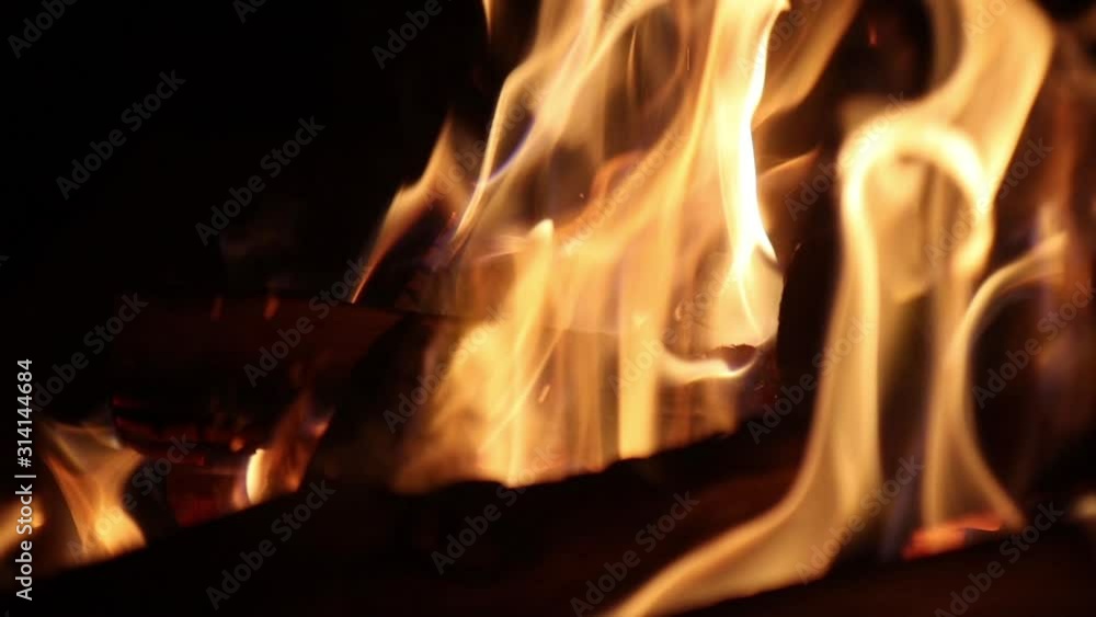 scout bonfire burns at night slow motion scout bonfire burns at night slow motion