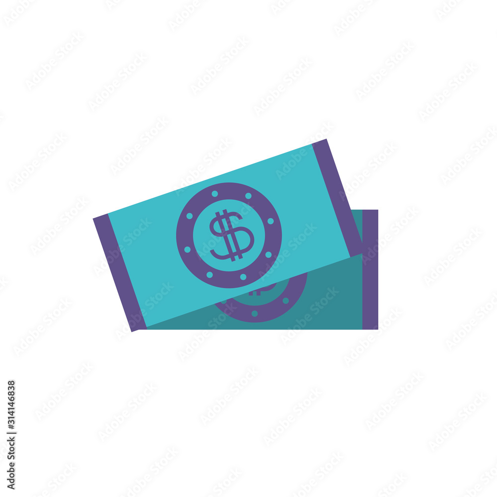 Isolated money bills vector design