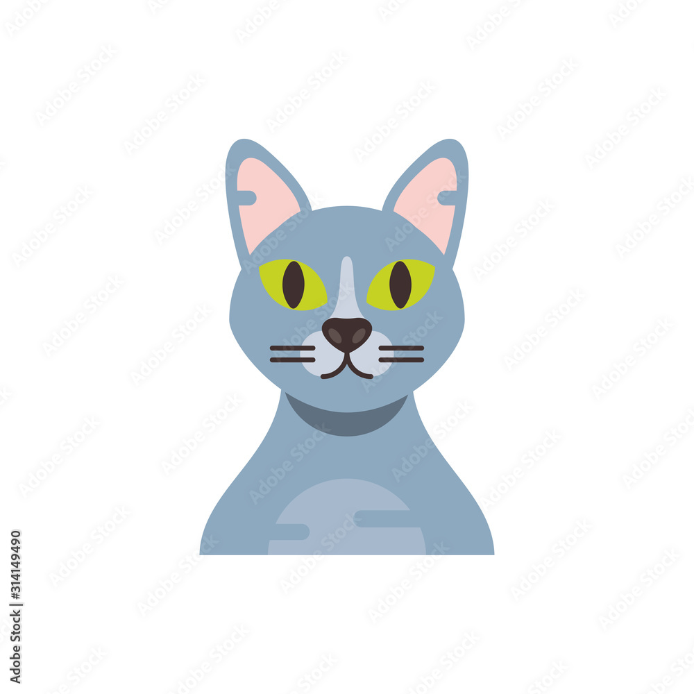 Cute grey cat cartoon vector design Stock Vector | Adobe Stock