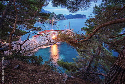 Night view on Petrovac, Mon...