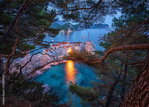 Night view on Petrovac, Mon...