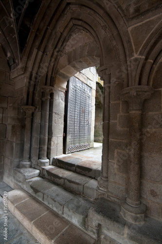 Monastery  Mont Sent Michel  France  stone doorway with staircase