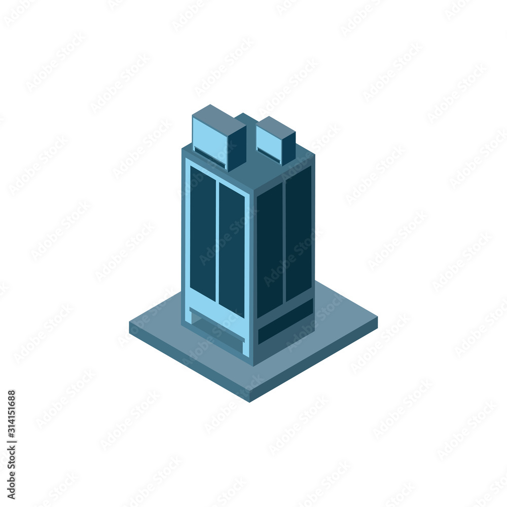 Isometric grey city building vector design Isometric grey city building vector design