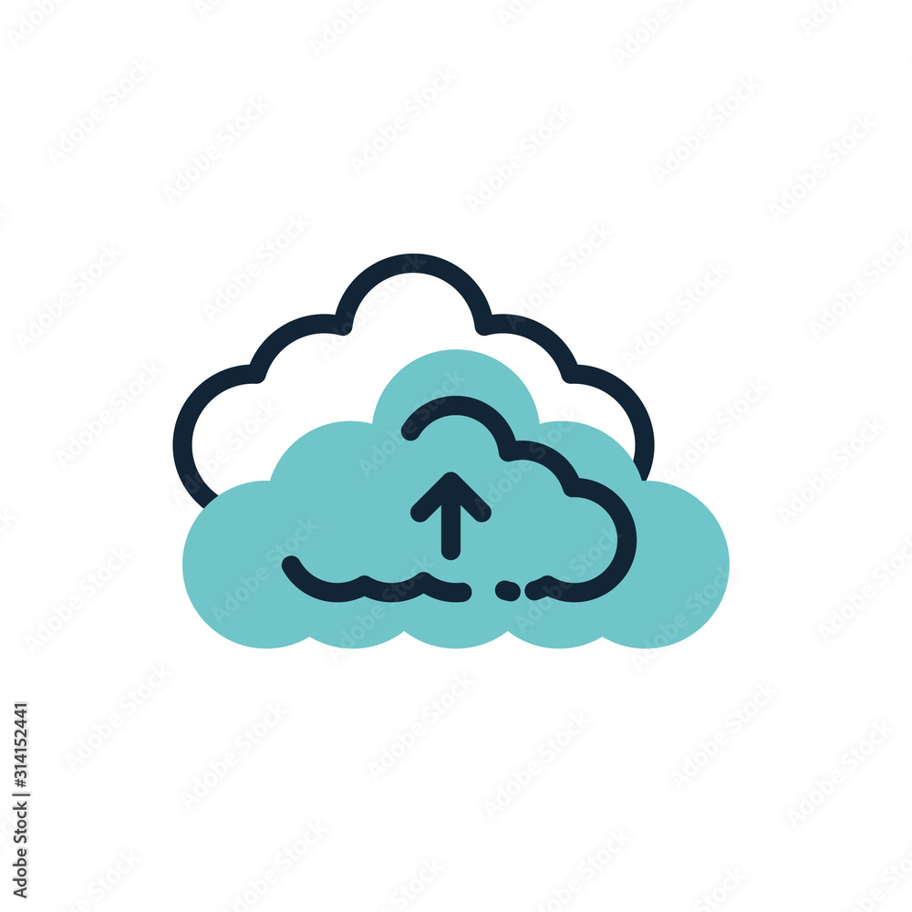 Isolated cloud computing vector design Isolated cloud computing vector design