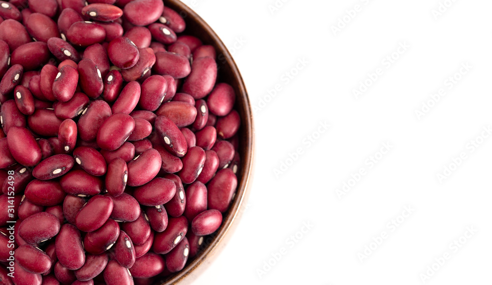 A Bowl of Red Kidney Beans Isolated on a White Background A Bowl of Red Kidney Beans Isolated on a White Background