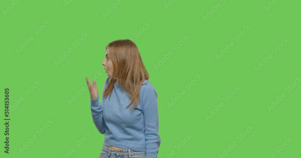 Serious girl with blank sign