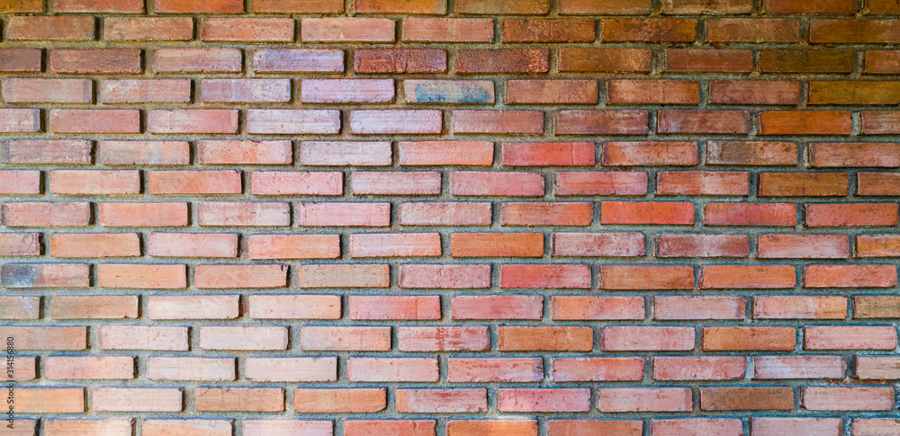 Obraz premium red brick wall panoramic background