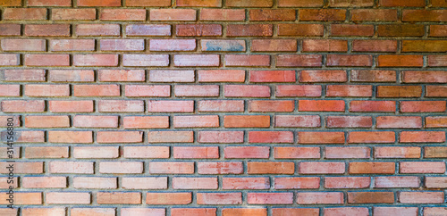 red brick wall panoramic background