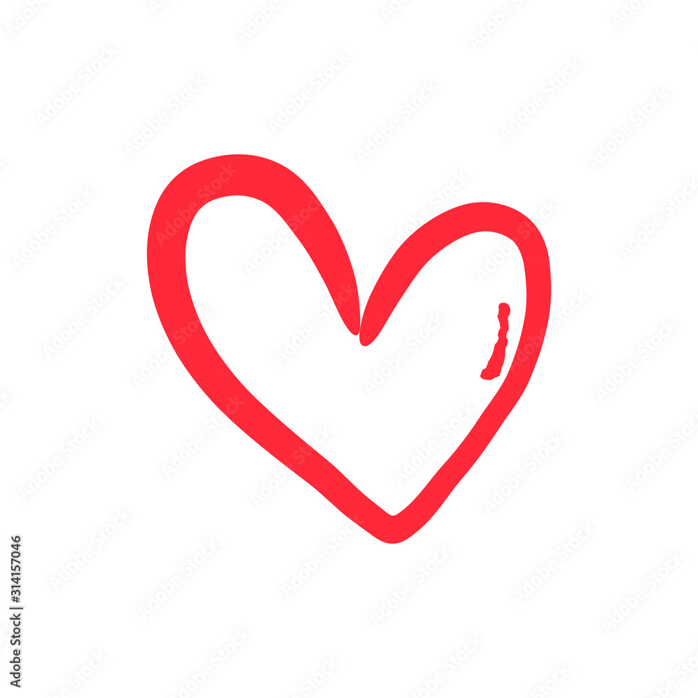Heart doodle, valentine's day love symbol. Hand drawn illustration. Heart doodle, valentine's day love symbol. Hand drawn illustration.