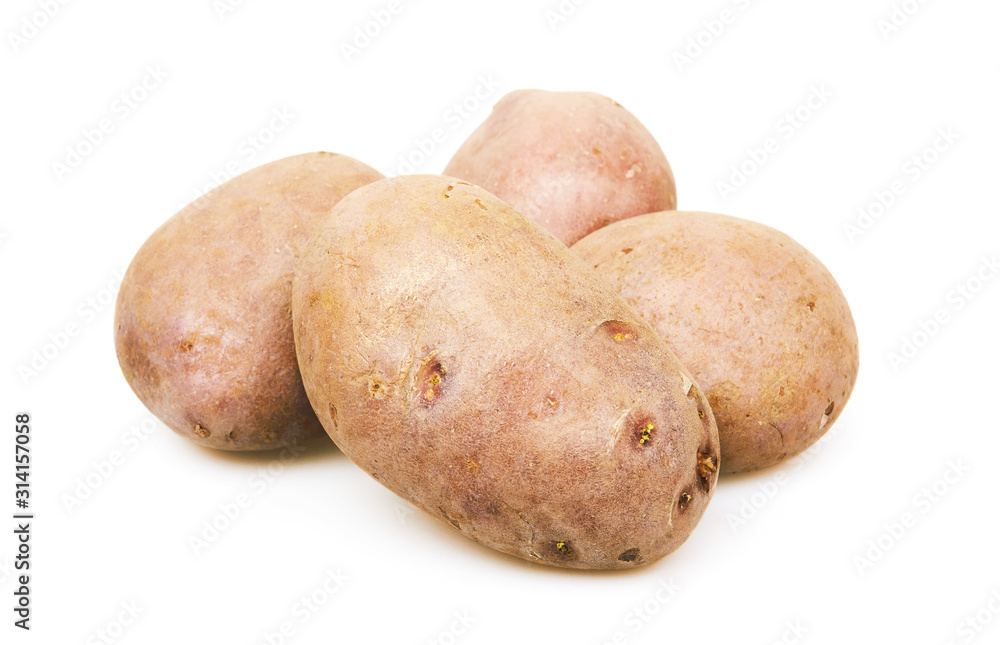 Fresh raw potatoes on white background Fresh raw potatoes on white background