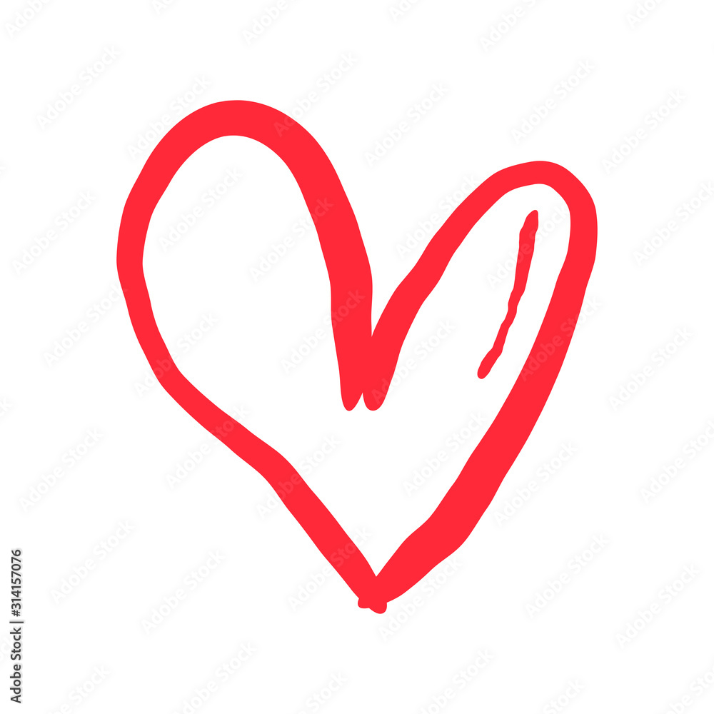 Heart doodle, valentine's day love symbol. Hand drawn illustration. Heart doodle, valentine's day love symbol. Hand drawn illustration.