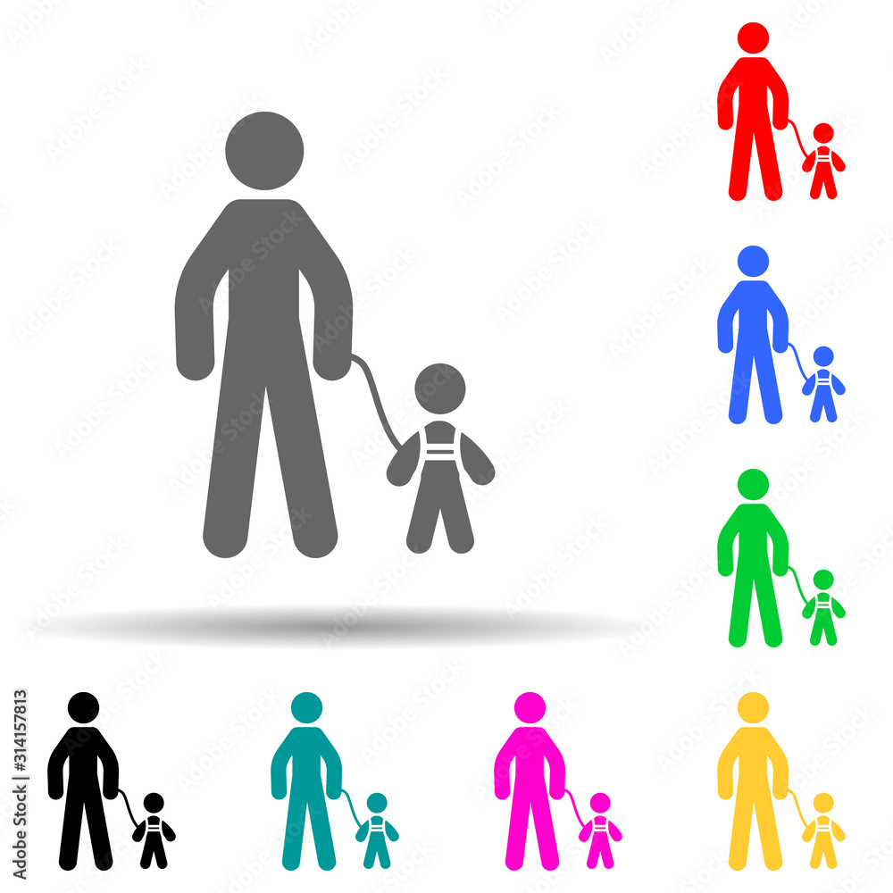 Baby, control multi color style icon. Simple glyph, flat vector of baby icons for ui and ux, website or mobile application Baby, control multi color style icon. Simple glyph, flat vector of baby icons for ui and ux, website or mobile application