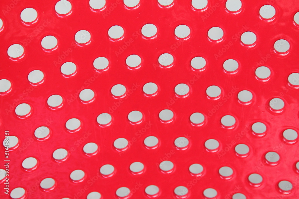 red background with dots