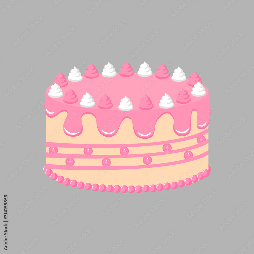 Cake sweet and delicious isolated. Vector illustration. Cake sweet and delicious isolated. Vector illustration.