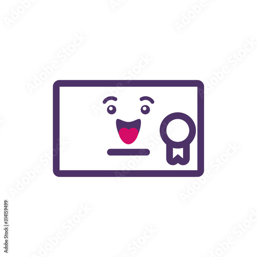 Kawaii diplom cartoon vector design