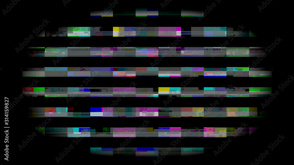 Noise Lines Digital Screen Damage No Signal in Vignette Abstract Background	