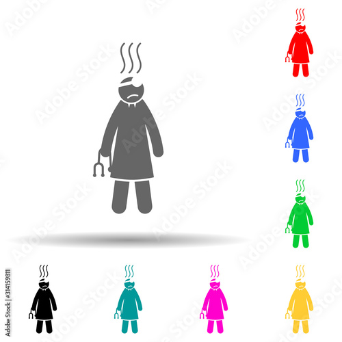 Tired, doctor multi color style icon. Simple glyph, flat vector of doctor icons for ui and ux, website or mobile application