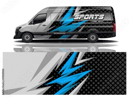 van car decal wrap design vector