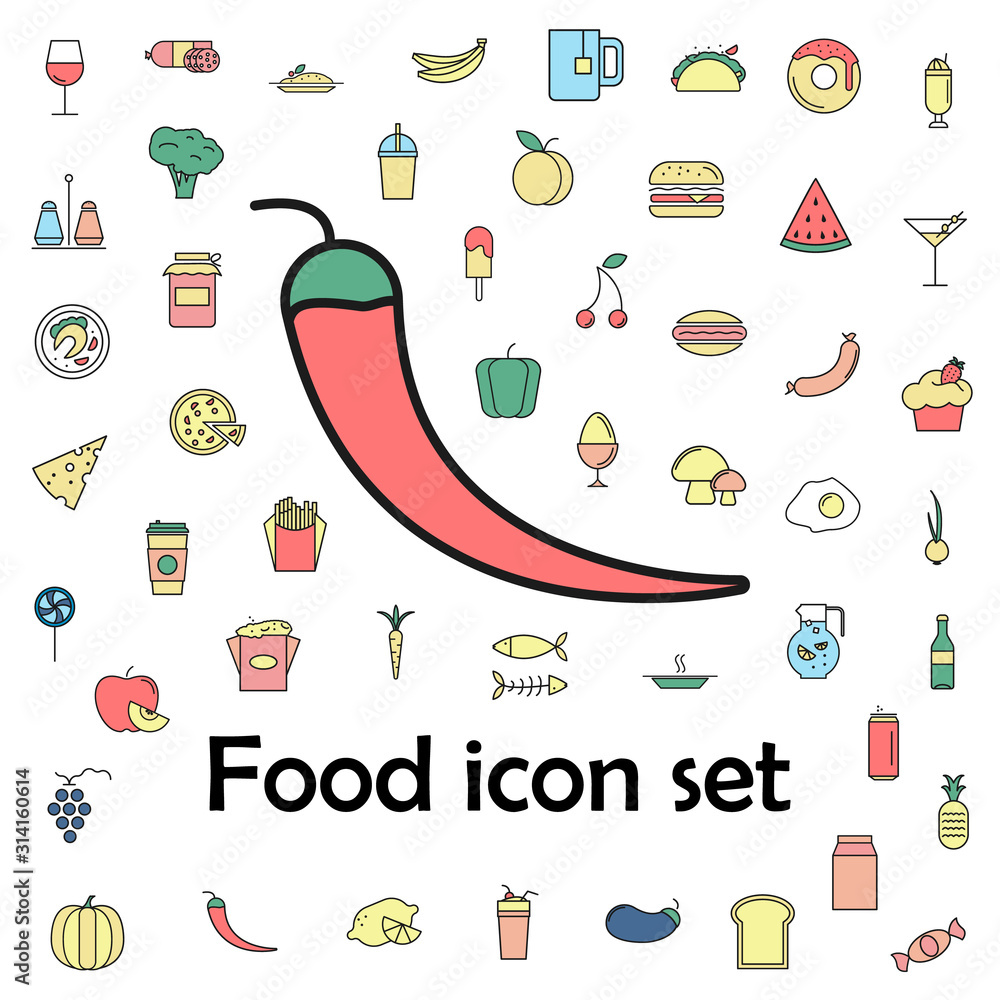 hot peppers colored icon. food icons universal set for web and mobile
