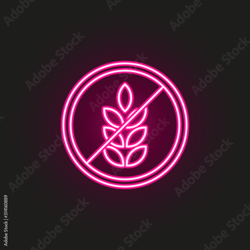 gluten free neon style icon. Simple thin line, outline vector of gmo icons for ui and ux, website or mobile application