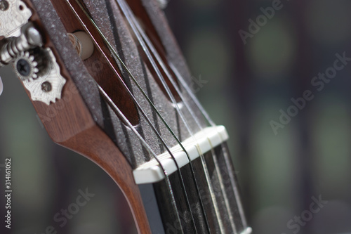 Guitar headstock closeup detail