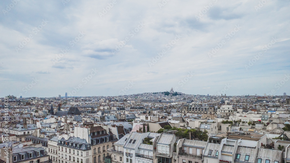 Panoramic view of central Paris, France