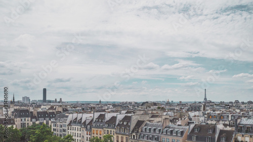 Panoramic view of central Paris, France