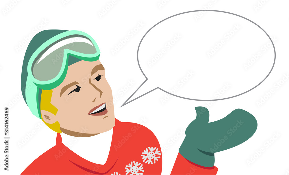 Ski and snowboard resort poster design. Cartoon style character on winter background. Ski and snowboard resort poster design. Cartoon style character on winter background.