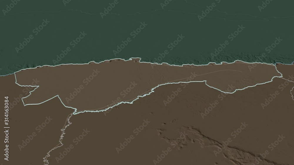 Otdar Mean Chey, province with its capital, zoomed and extruded on the administrative map of Cambodia in the conformal Stereographic projection. Animation 3D Otdar Mean Chey, province with its capital, zoomed and extruded on the administrative map of Cambodia in the conformal Stereographic projection. Animation 3D
