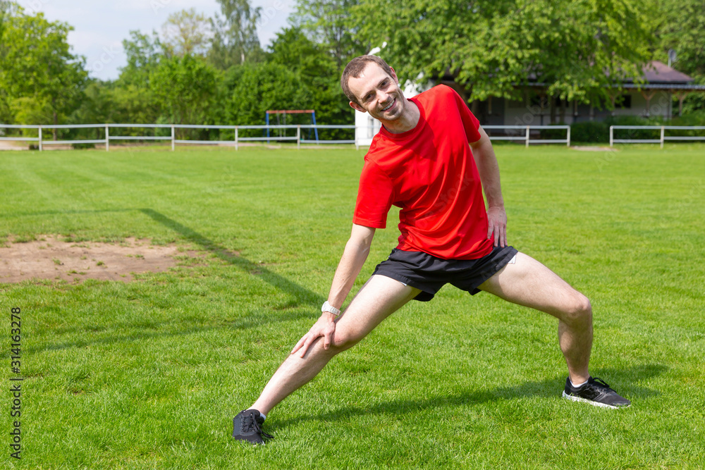 Obraz premium Stretching before workout
