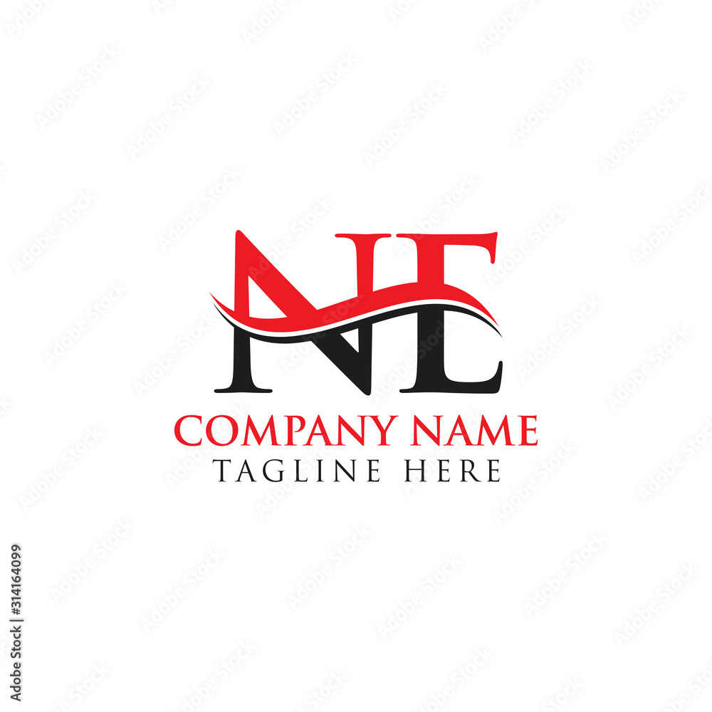 Initial Letter NE Logo Design With Red And Black Vector Template. Creative NE Letter Logo Design Initial Letter NE Logo Design With Red And Black Vector Template. Creative NE Letter Logo Design
