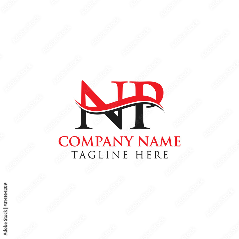 Initial Letter NP Logo Design With Red And Black Vector Template. Creative NP Letter Logo Design Initial Letter NP Logo Design With Red And Black Vector Template. Creative NP Letter Logo Design