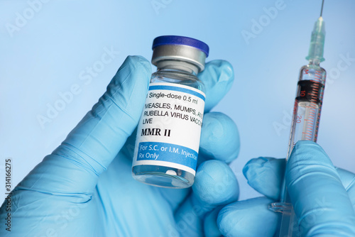 Measles Mumps Rubella Vaccine Vial photo