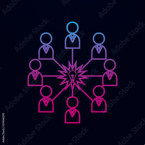 Relationship , network idea nolan icon. Simple thin line, outline vector of team work icons for ui and ux, website or mobile application