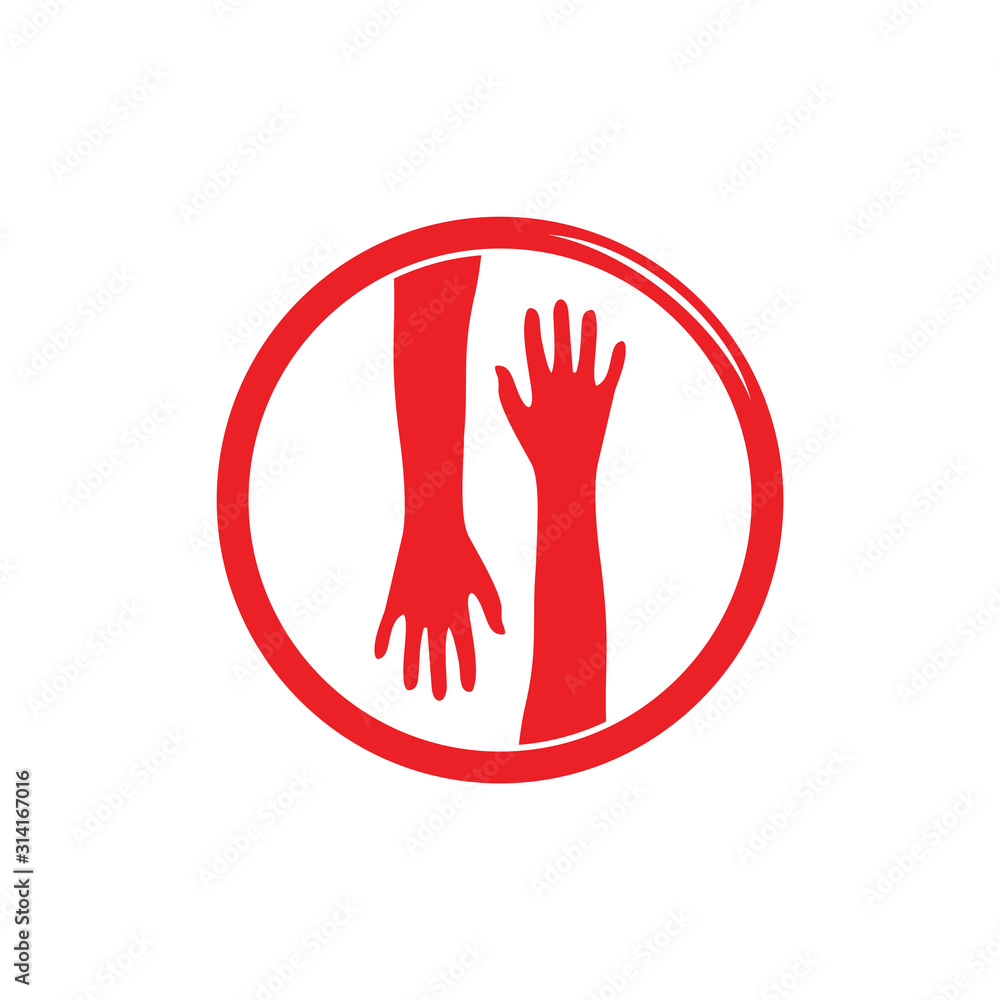 Fototapeta premium hand care silhouette drawn symbol vector