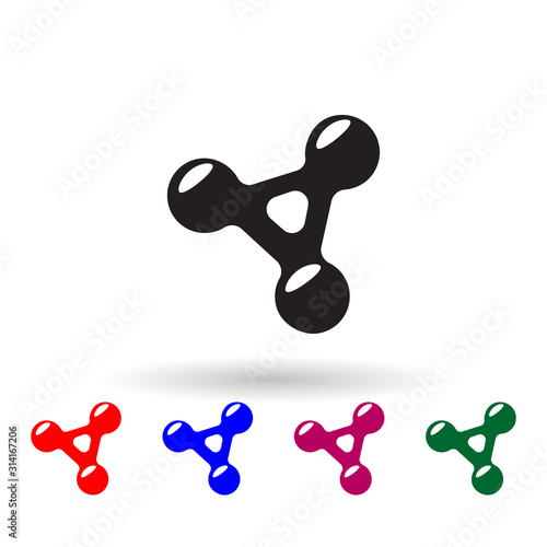 Fidget spinner multi color icon. Simple glyph, flat vector of toys icons for ui and ux, website or mobile application
