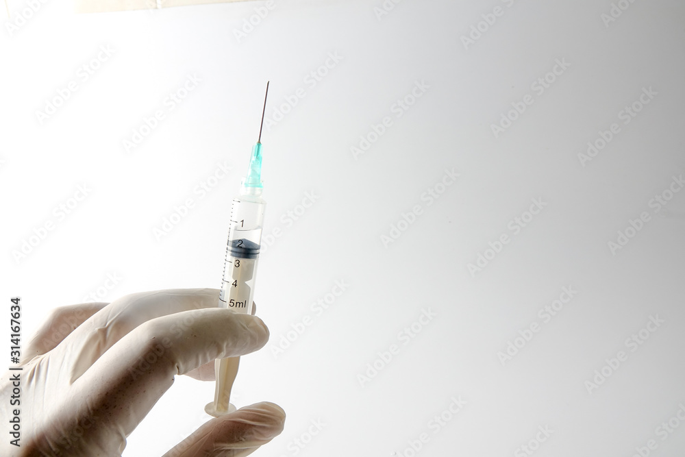 Medical concept with syringe for vaccination isolated on white. Medical concept with syringe for vaccination isolated on white.