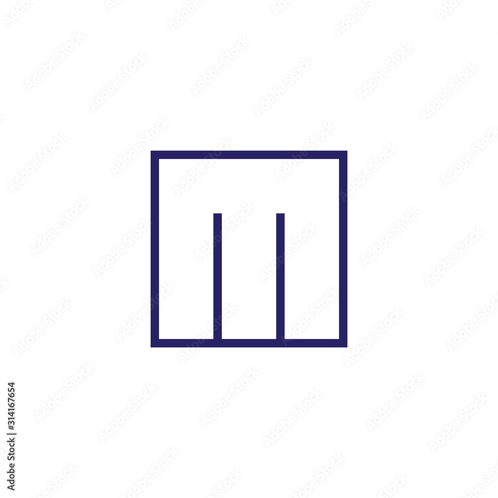 letter m square thin design symbol vector