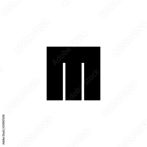 letter m simple square geometric logo vector