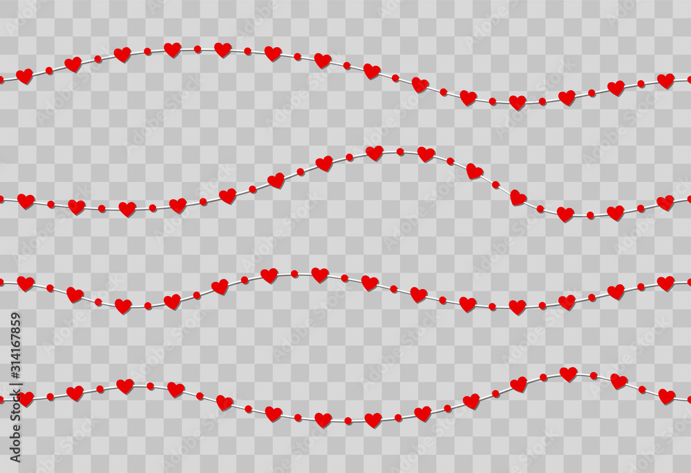 Obraz premium Red heart shape paper isolated on transparent background