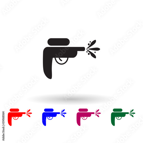 Water gun toy multi color icon. Simple glyph, flat vector of toys icons for ui and ux, website or mobile application