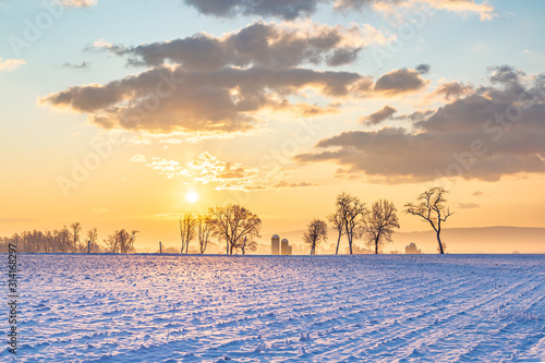 Country Sunrise in Pennsylvania in the Winter