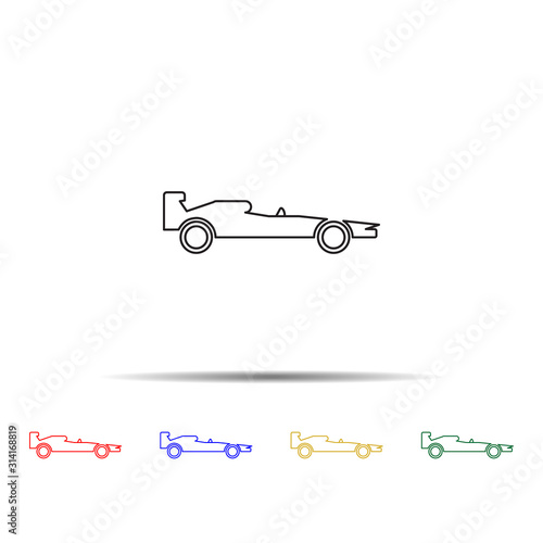 F1 multi color style icon. Simple thin line, outline vector of transport icons for ui and ux, website or mobile application