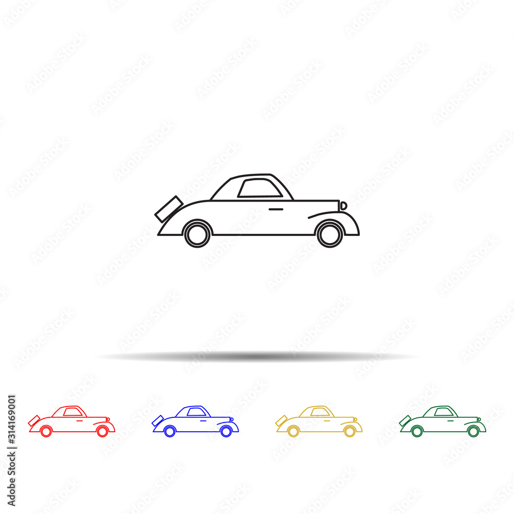 Car iconmulti color style icon. Simple thin line, outline vector of transport icons for ui and ux, website or mobile application