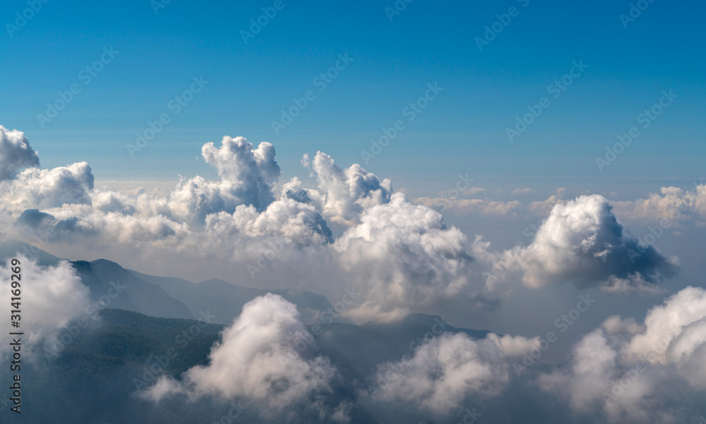Beautiful Cloudscape. Aerial view of clouds and sky. Bird eye view from airplane window. Clouds panorama from airplane. High resolution photo Beautiful Cloudscape. Aerial view of clouds and sky. Bird eye view from airplane window. Clouds panorama from airplane. High resolution photo